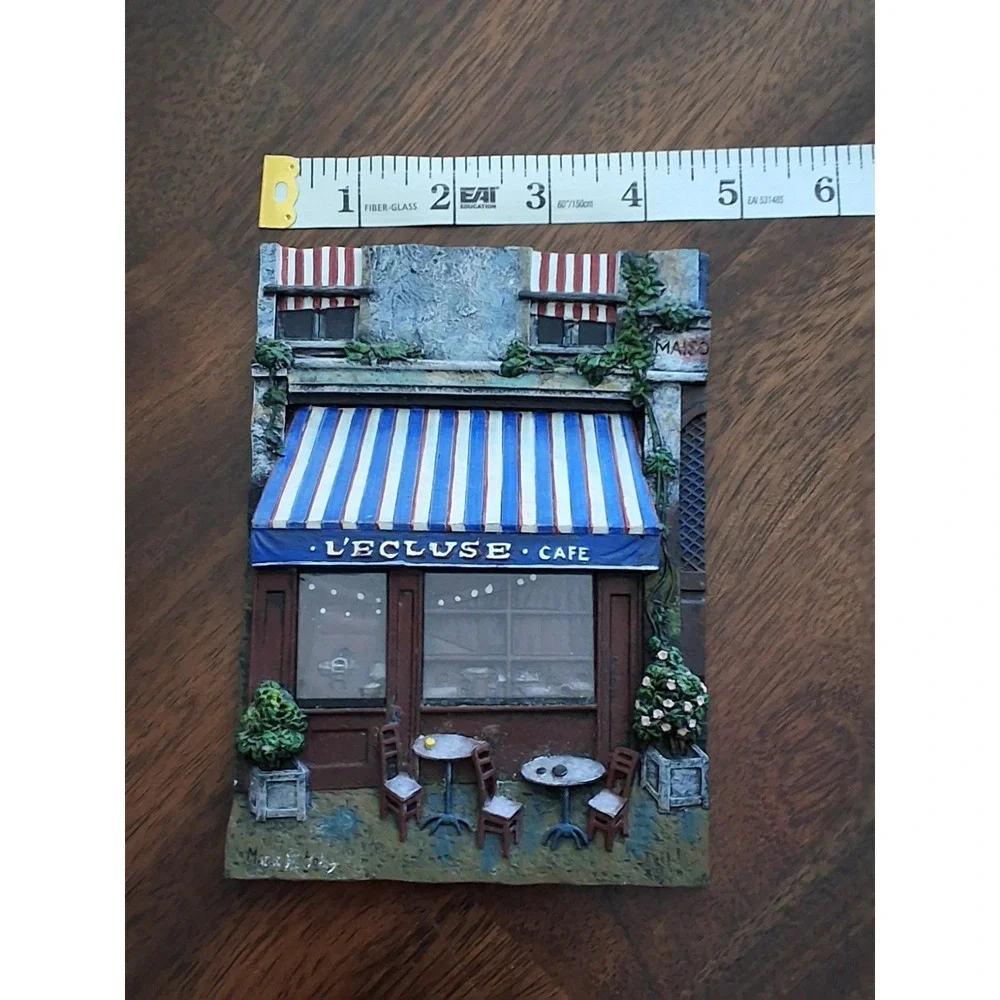 Vintage Mark St John Cafe‎ & Flower Shop 3D Resin Wall Plaques. Lot Of 2